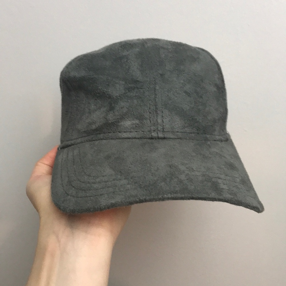 Grey Suede Baseball Hat